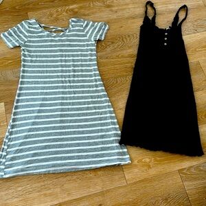 Two cotton body contouring dresses